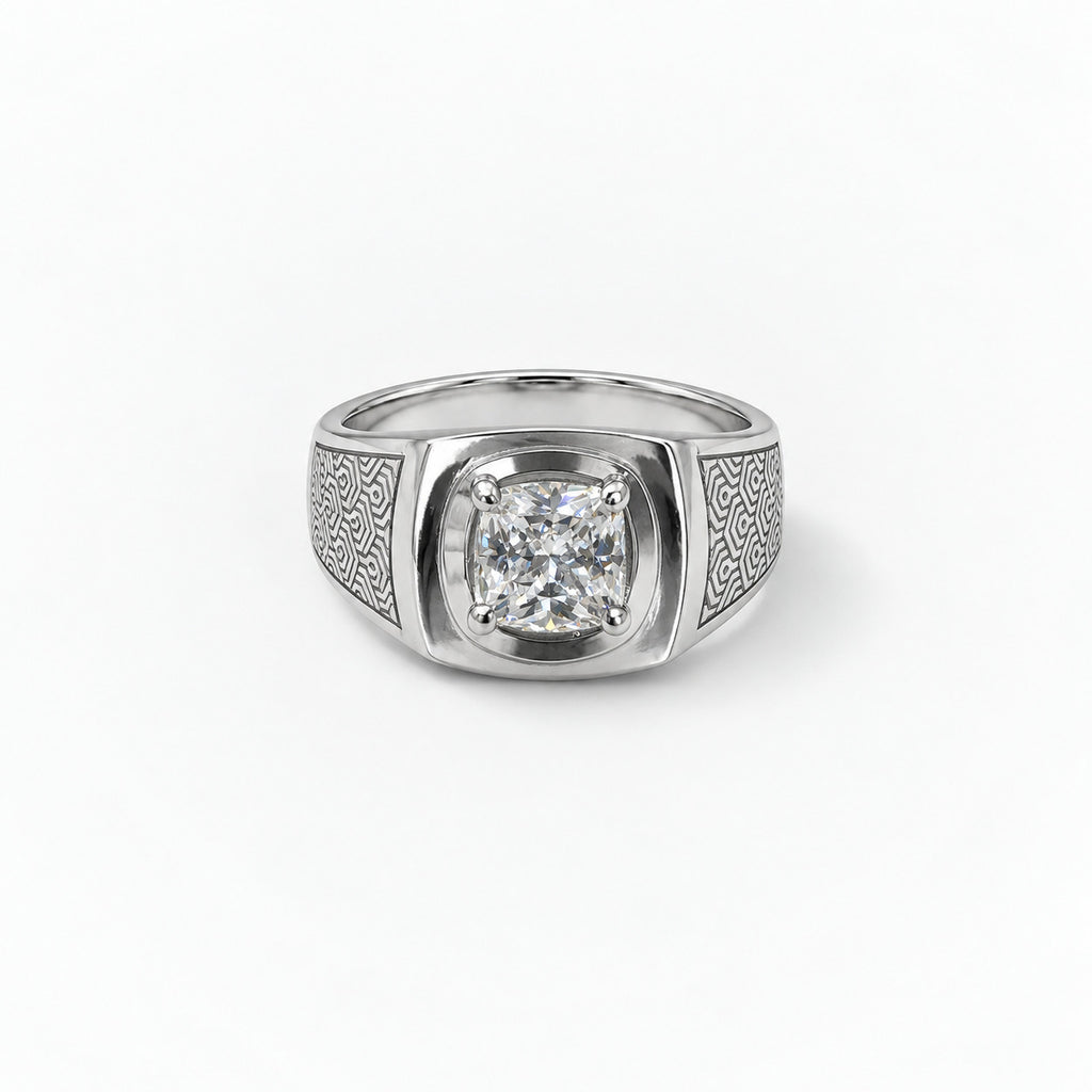 Hex Maze Signet Ring