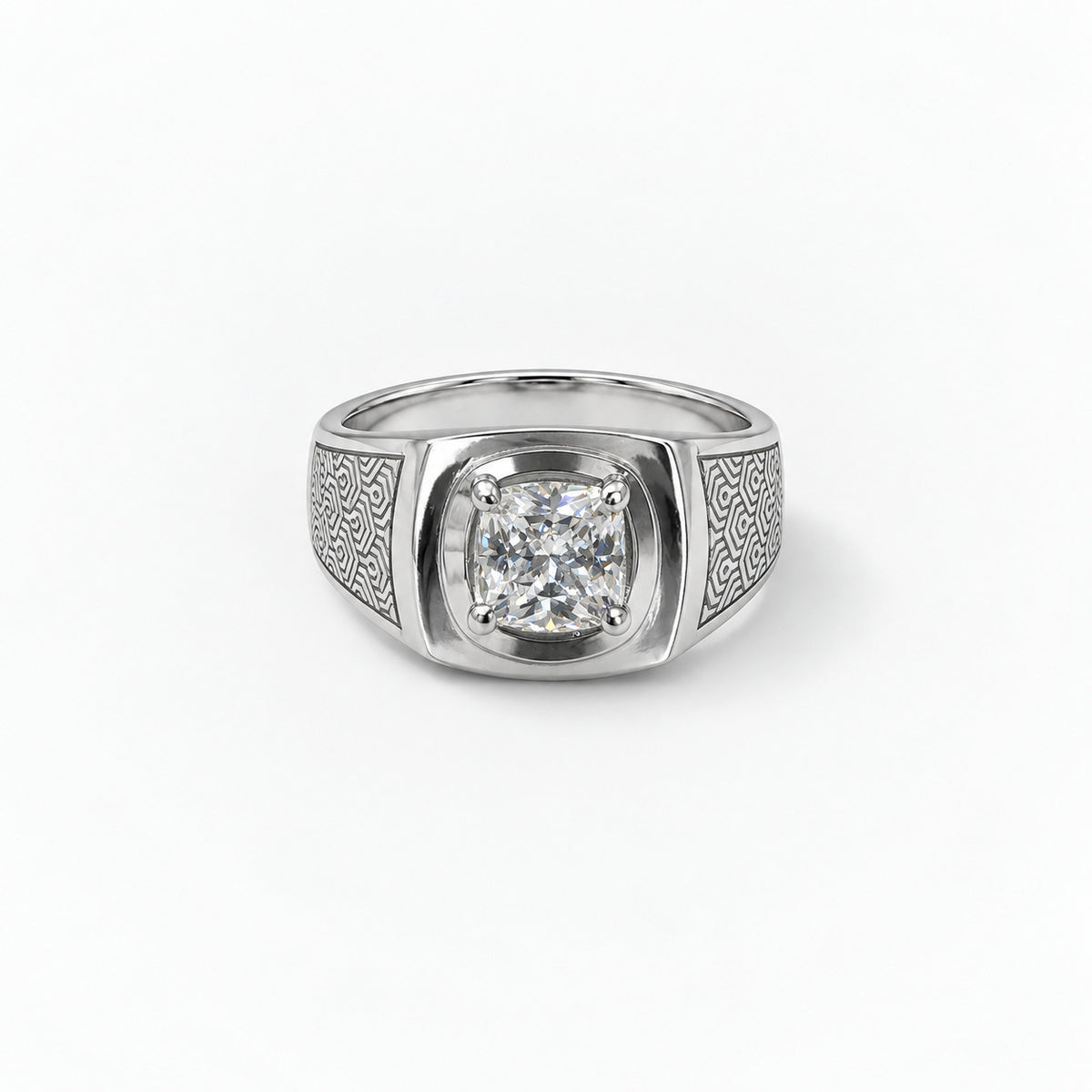 Hex Maze Signet Ring