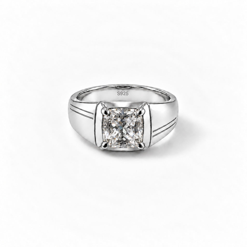 Pinstripe Solitaire Ring