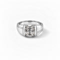 Pinstripe Solitaire Ring