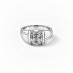 Pinstripe Solitaire Ring