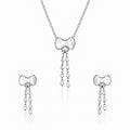 Silver Ribbon Rain Bow Necklace