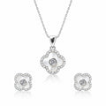 Silver Snow Clover Necklace