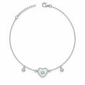 Pearl Heart Drop Anklet