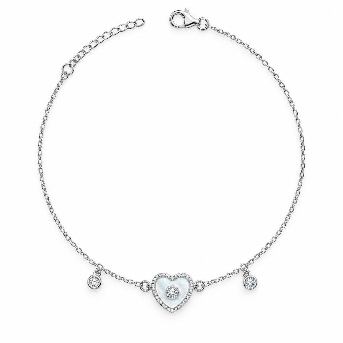Pearl Heart Drop Anklet