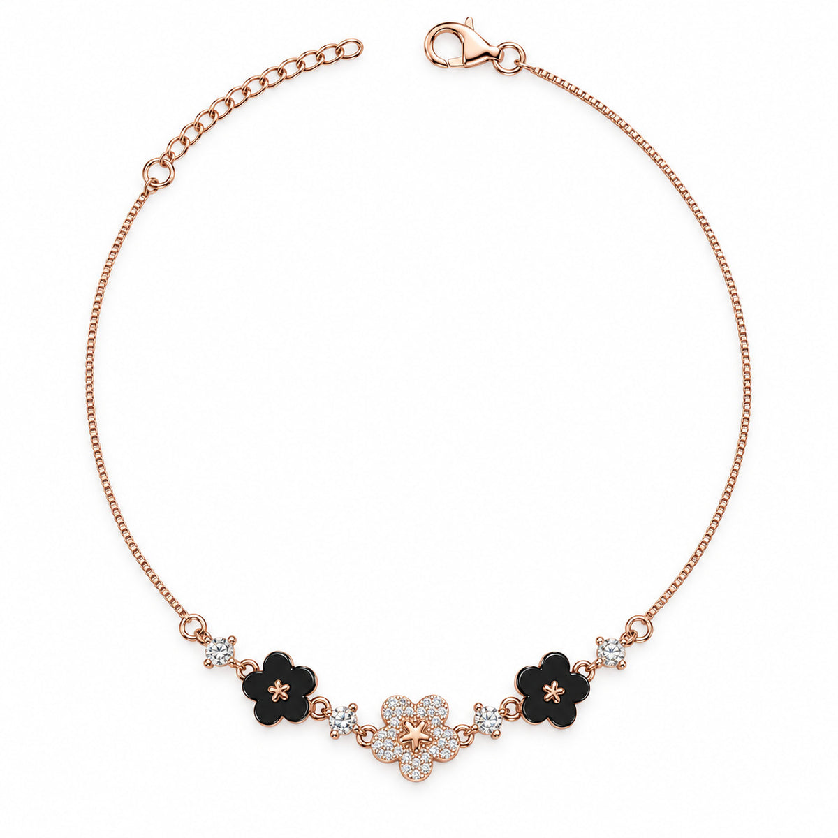 Rosé Bloom Trio Anklet