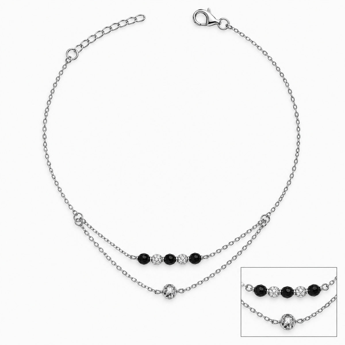 Twin Row Halo Anklet