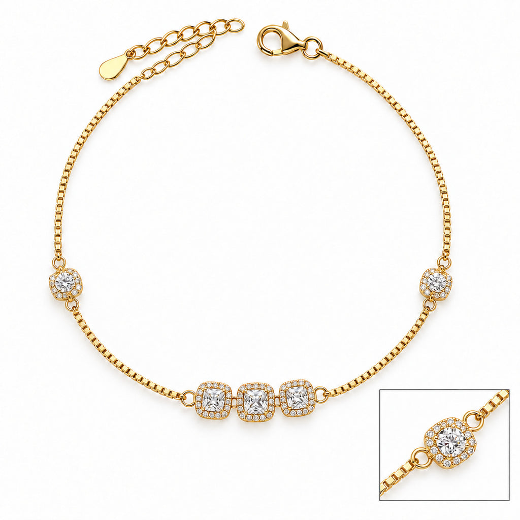 Halo Trio Gold Anklet