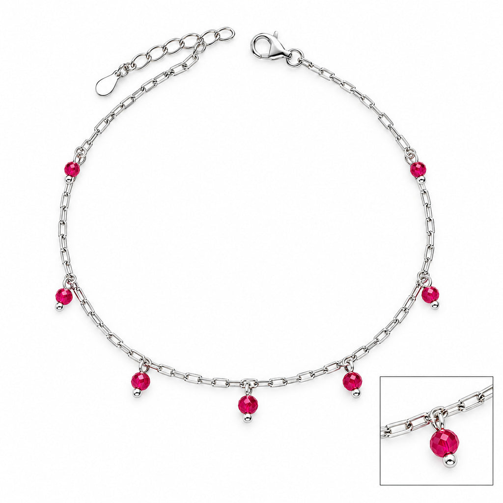 Pink Bead Cascade Anklet