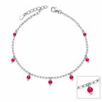 Pink Bead Cascade Anklet