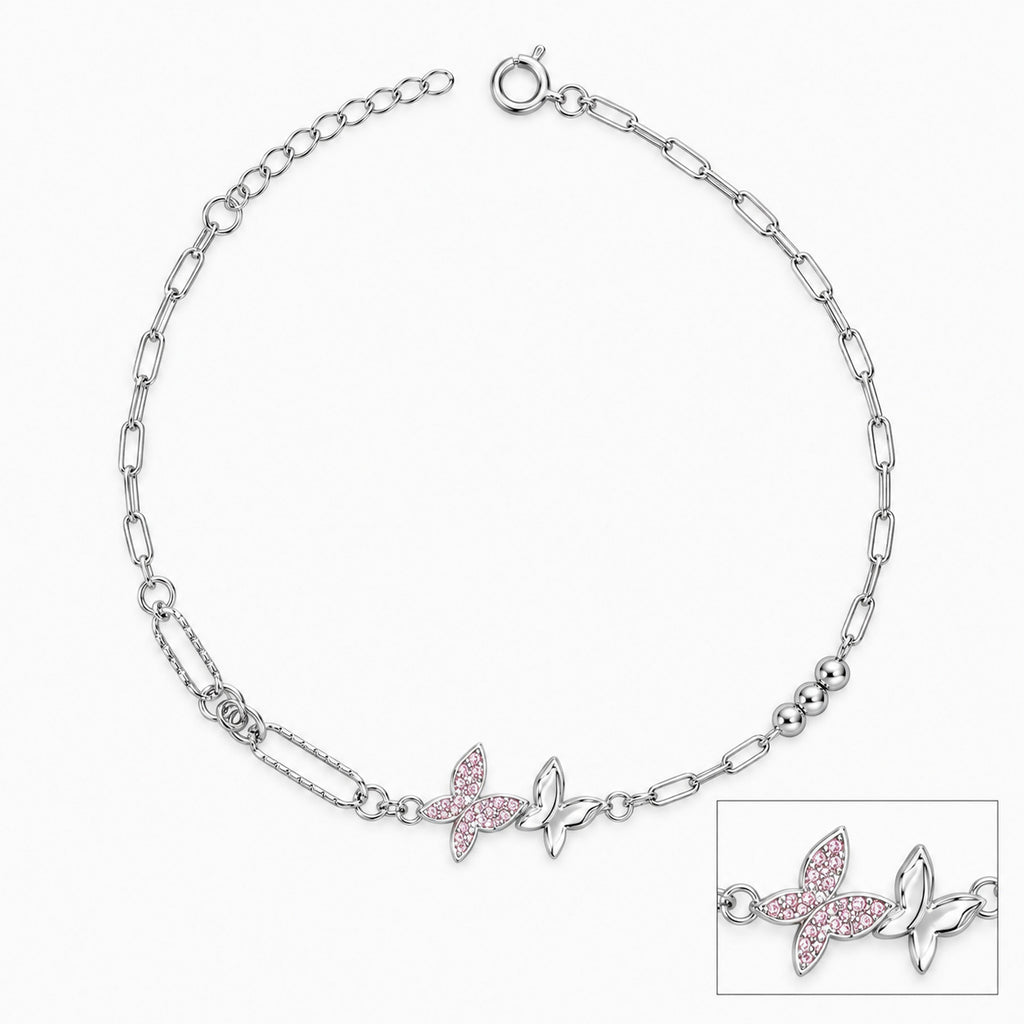 Pink Wing Duo Anklet