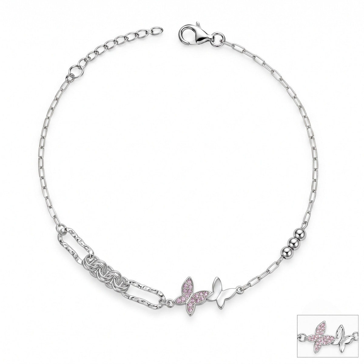 Pink Wing Duo Anklet