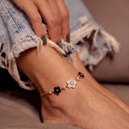 Rosé Bloom Trio Anklet