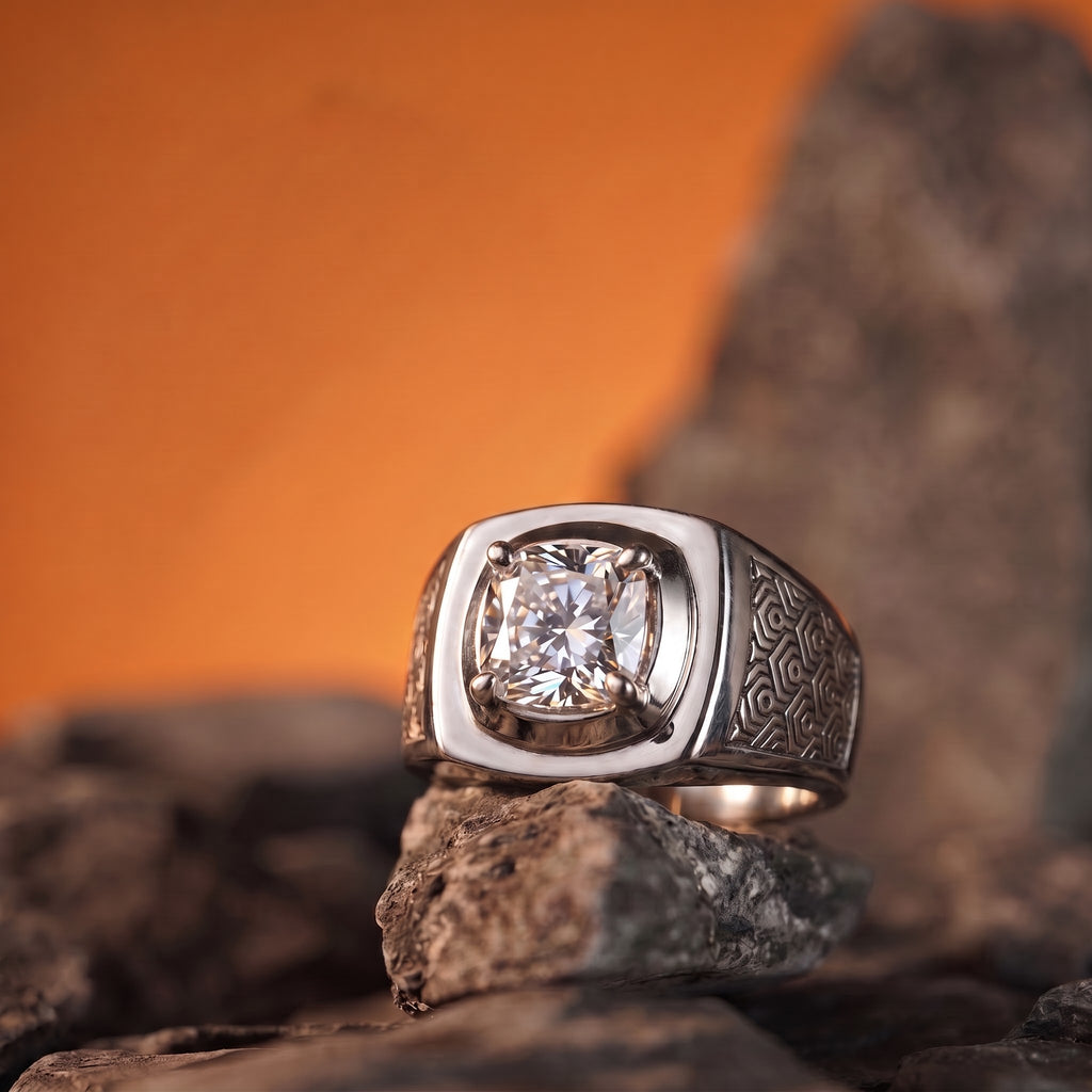 Hex Maze Signet Ring