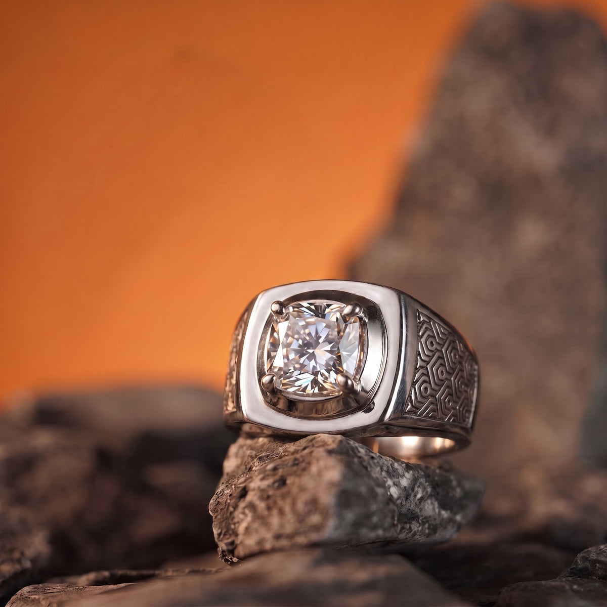 Hex Maze Signet Ring